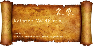 Kriston Valéria névjegykártya
