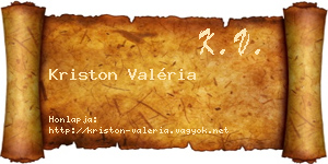 Kriston Valéria névjegykártya